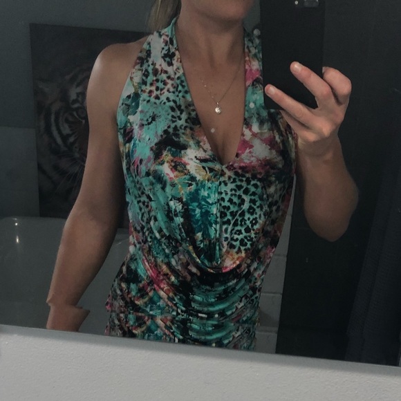 Turquoise leopard dress - Picture 5 of 8